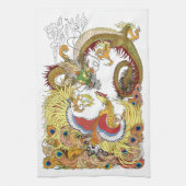 Dragon chinois et serviette de cuisine phoenix (Vertical)