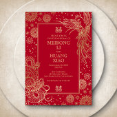 Dragon chinois Faire-part de mariage Phoenix