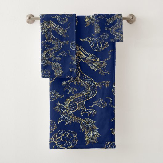 Dragon Chinois Or et Bleu Foncé (En situation)