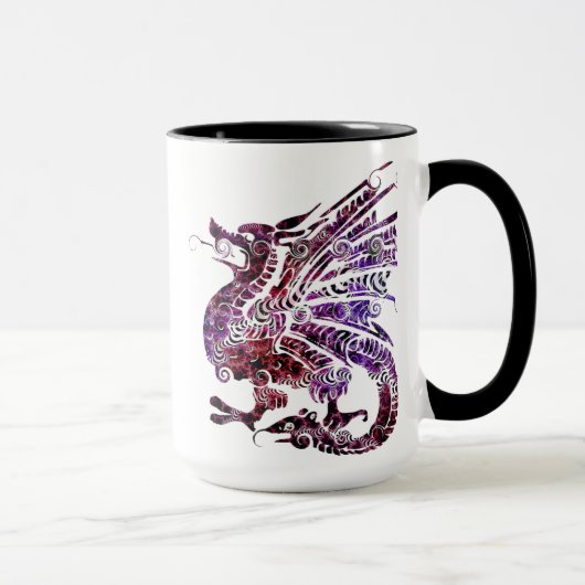 Dragon chinois rouge et violet Art café Mug (Droite)