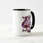 Dragon chinois rouge et violet Art café Mug (Devant droit)