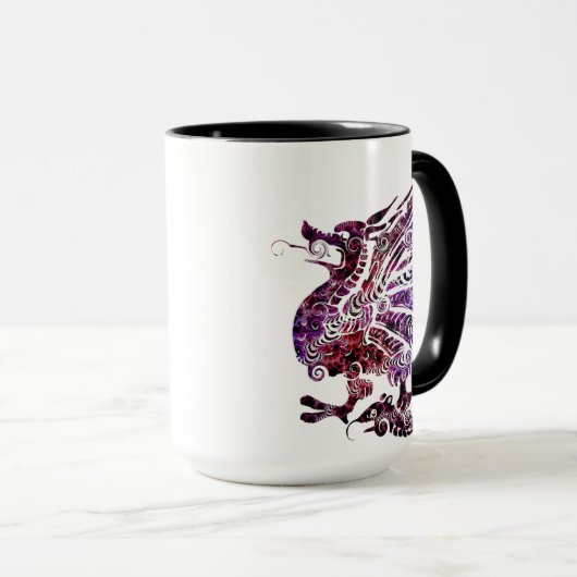 Dragon chinois rouge et violet Art café Mug (Devant droit)
