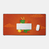 Dragon Chinois Vert sur Fond Rouge (Clavier et souris)