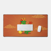 Dragon Chinois Vert sur Fond Rouge (Clavier et souris)