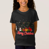 Dragon Christmas Pyjama Grappige Xmas Lights Diere T-shirt (Voorkant)