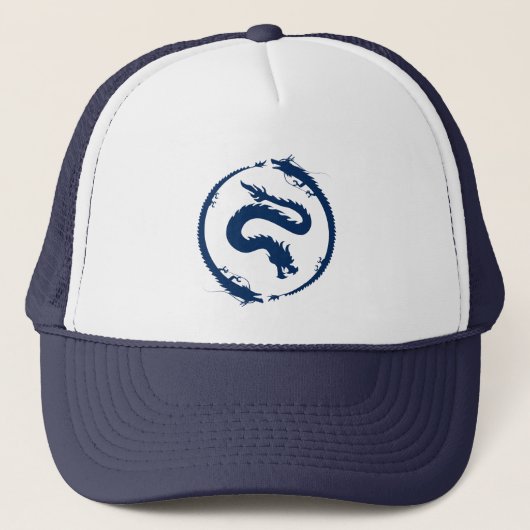 Dragon Circle in dark Dark Blue Trucker Pet (Voorkant)