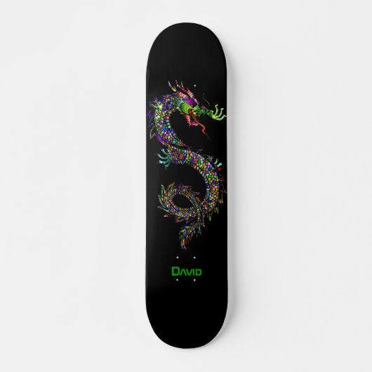 Dragon coloré Custom Skateboard (Devant)