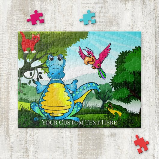 Dragon coloré et Kitty Imaginaire Puzzle animal