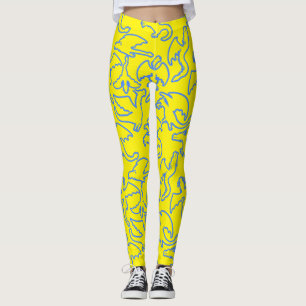Dragon contour patroon 03.b B Geel BG Leggings