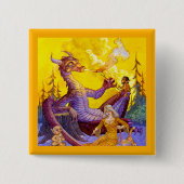 Dragon Cookout Vierkante Button 5,1 Cm (Voorkant)