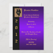 Dragon Crest Paarse Senior Afstuderen Invitation Kaart (Achterkant)