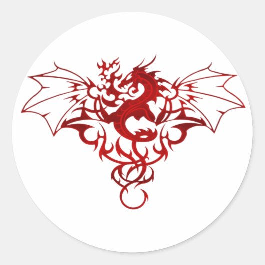 Dragon Crest Ronde Sticker (Voorkant)