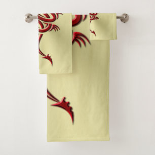 Dragon Crimson oriental, Embossed-effet sur l'or