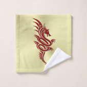 Dragon Crimson oriental, Embossed-effet sur l'or (Gant de toilette)
