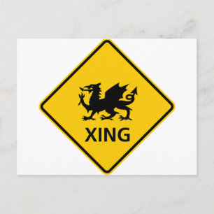 Dragon Crossing Highway Sign Briefkaart