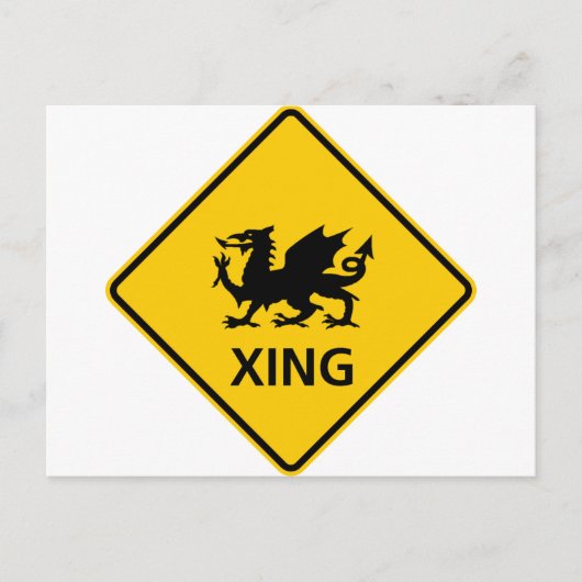 Dragon Crossing Highway Sign Briefkaart (Voorkant)