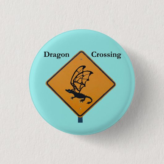 Dragon Crossing Ronde Button 3,2 Cm (Voorkant)