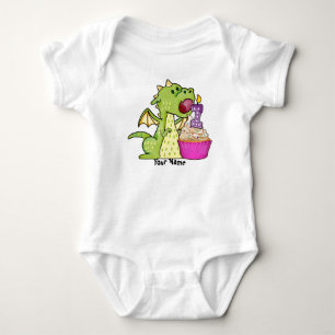 Dragon Cupcake 1st Birthday Romper