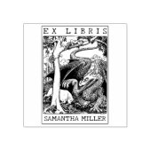  Dragon Custom Ex Libris Library Boek Rubberstempel (Afrduk)