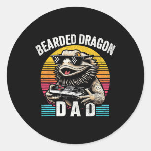 Dragon Dad Videospel Lizard Reptiel Lover Ronde Sticker