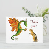 Dragon de chêne et tamia - carte de remerciements (Debout devant)