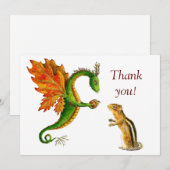 Dragon de chêne et tamia - carte de remerciements (Devant / Derrière)