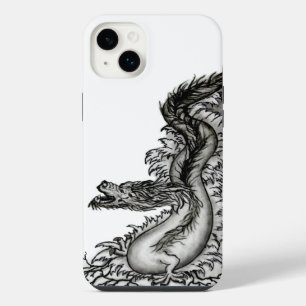 Dragon de Chine, dessin noir et blanc dans le styl