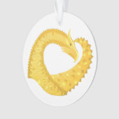 Dragon de coeur jaune sur blanc (devant)