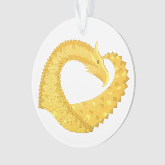 Dragon de coeur jaune sur blanc (devant)