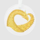 Dragon de coeur jaune sur blanc (devant)