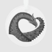 Dragon de coeur noir sur blanc (dos)