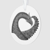 Dragon de coeur noir sur blanc (devant)