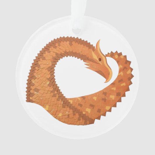 Dragon de coeur orange brûlé sur blanc (devant)