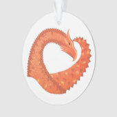 Dragon de coeur orange sur blanc (devant)