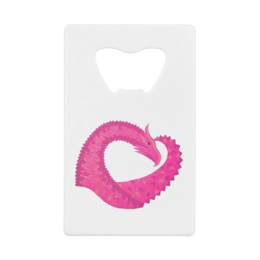 Dragon de coeur rose chaud sur blanc (Devant)
