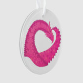 Dragon de coeur rose chaud sur blanc (devant)