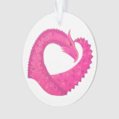 Dragon de coeur rose chaud sur blanc (devant)