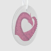Dragon de coeur rose sur blanc (devant)