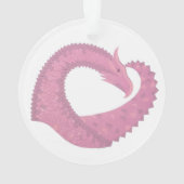 Dragon de coeur rose sur blanc (dos)