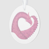 Dragon de coeur rose sur blanc (devant)