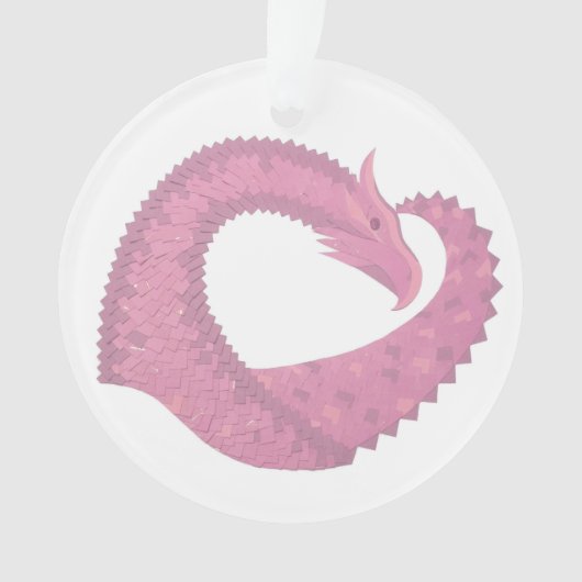 Dragon de coeur rose sur blanc (devant)