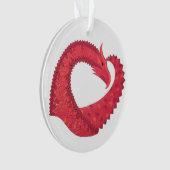 Dragon de coeur rouge en blanc (devant)