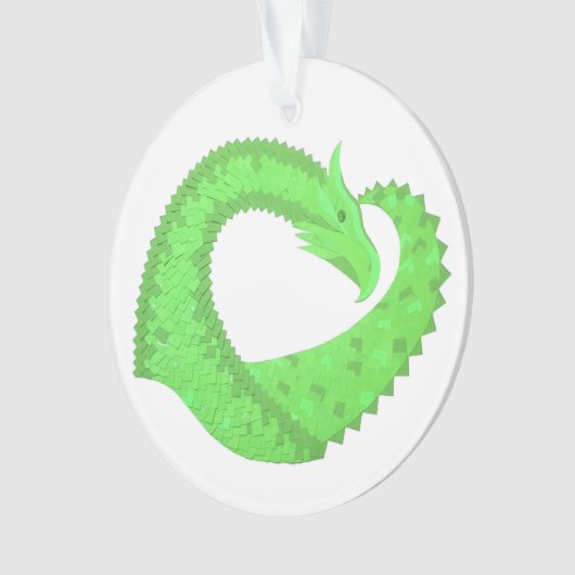 Dragon de coeur vert citron blanc (devant)