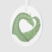 Dragon de coeur vert olive blanc (devant)