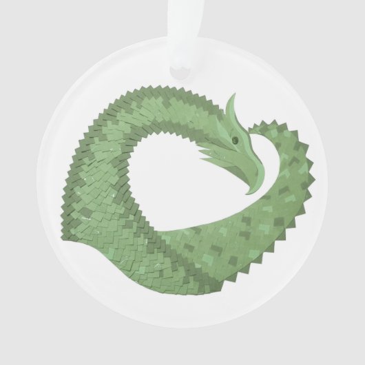 Dragon de coeur vert olive blanc (devant)