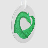 Dragon de coeur vert sur blanc (devant)