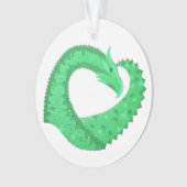 Dragon de coeur vert sur blanc (devant)