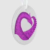 Dragon de coeur violet clair sur blanc (devant)