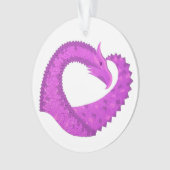 Dragon de coeur violet clair sur blanc (devant)