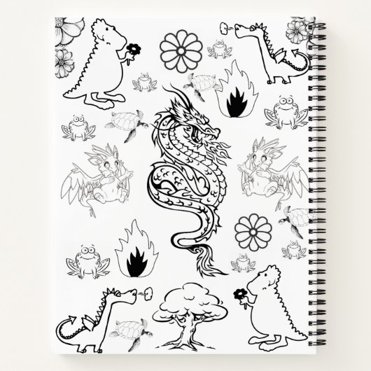 Dragon de coloration Carnet spirale (Dos)